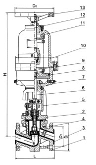 J6BK41Fs氣動襯氟塑料截止閥結(jié)構(gòu)圖 J6BK41Fs氣動襯氟塑料截止閥結(jié)構(gòu)圖