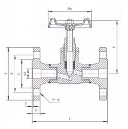 J48法蘭針型閥結構示意圖 J48法蘭針型閥結構示意圖